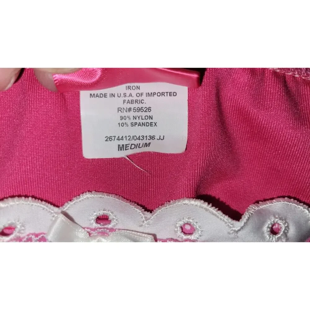 VINTAGE BESTSEY JOHNSON PINK RUFFLE CUPCAKE COWBOY BIKINI! X TOP (S) & (M) BOTTM
